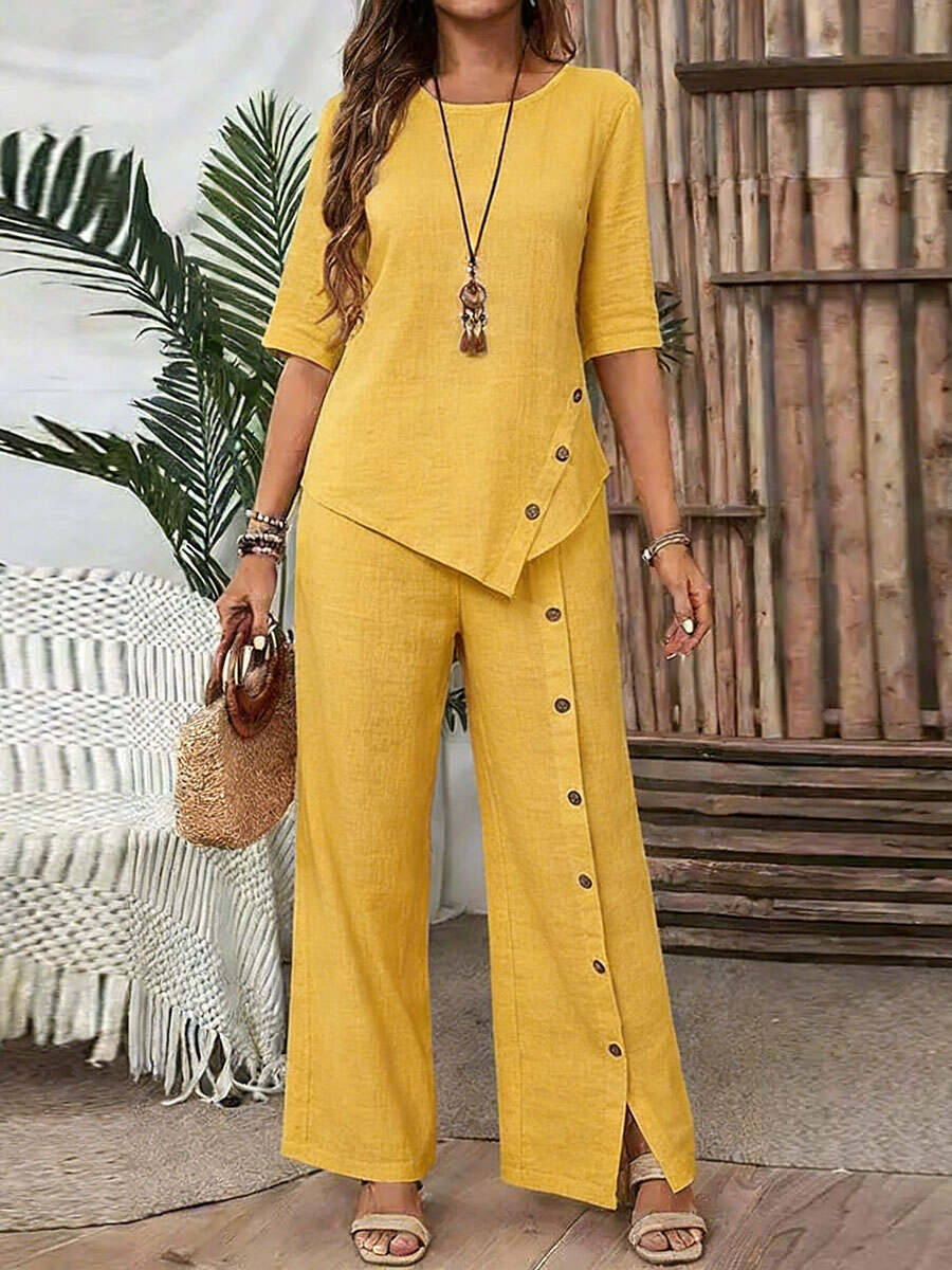 🔥Summer Arrivals🌟Casual And Cozy Minimalist Linen Two-piece Set