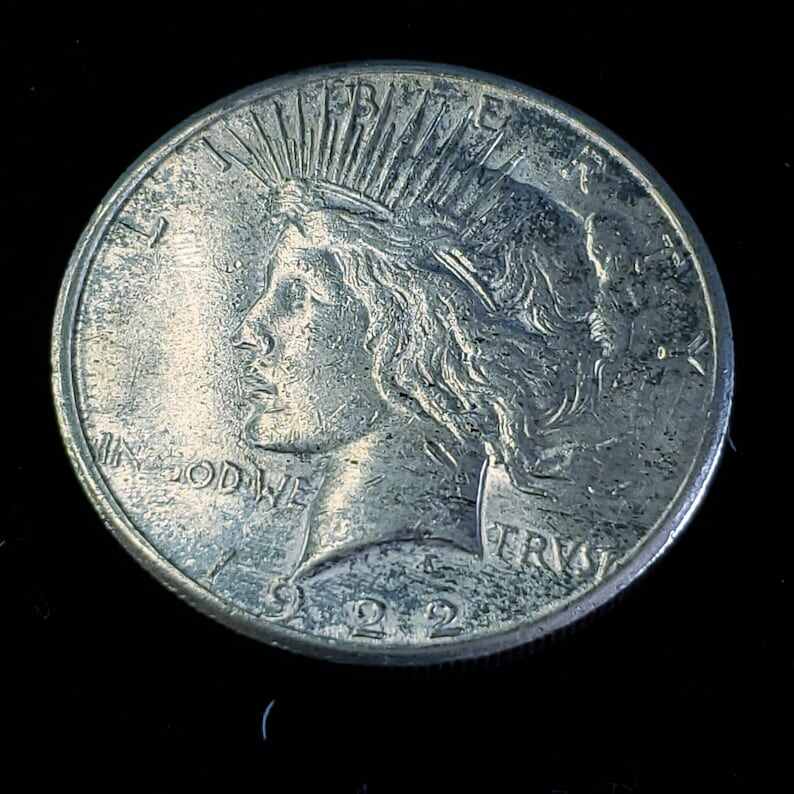 1922 S Silver Peace Dollar  AU/BU  -  Key date Lot#  968