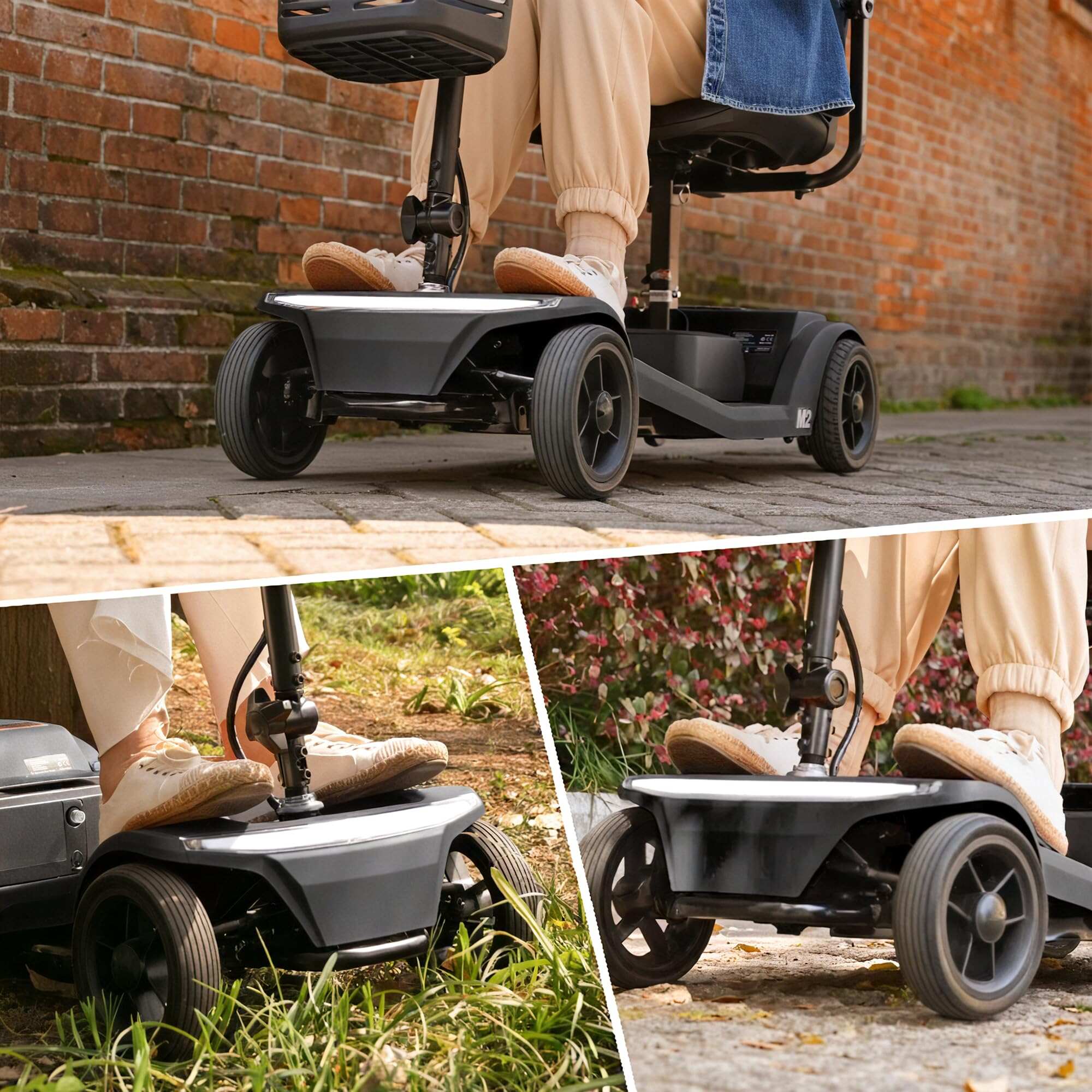 New electric four-wheeled mobility scooter boasts a 20 miles range, a 300lb load-bearing capacity, fast charging, and smartphone control