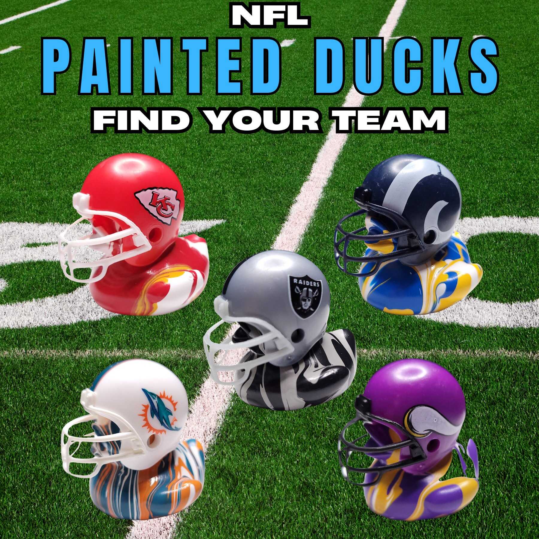 Handcrafted NFL Painted Duck for Fans and Jeep Decor