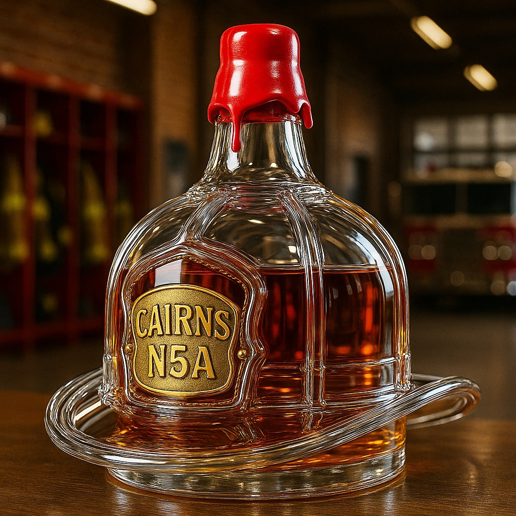 Cairns N5A Tribute Fire Helmet  Whiskey Bottle