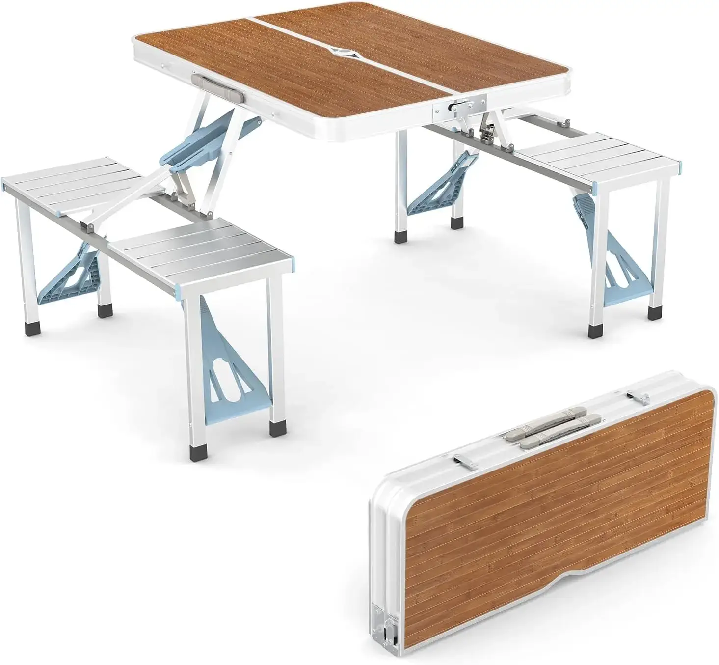 4 Ft Camping Picnic Table Set with 4 Seats