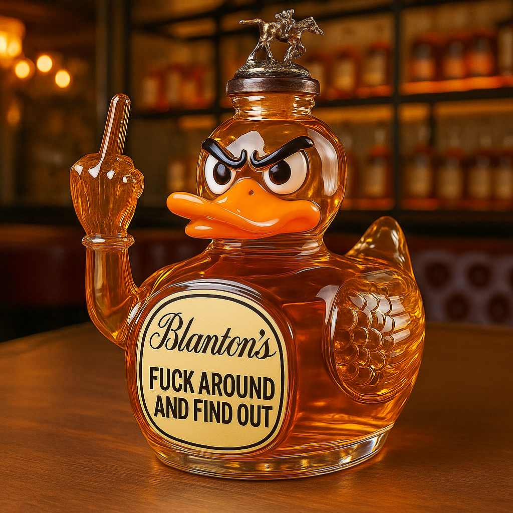 Swear Middle Finger Duck Whiskey Bottle
