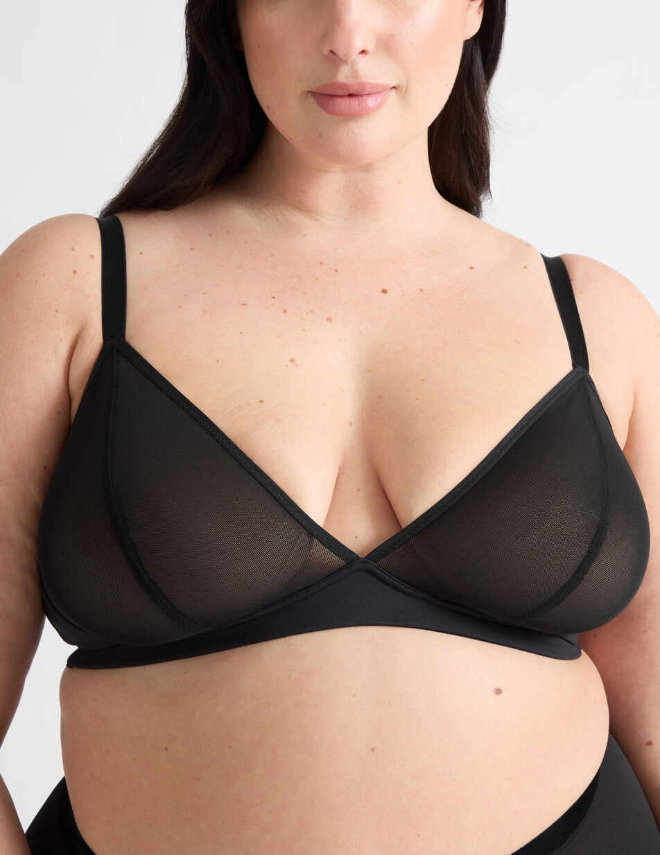 Mesh Deep V Bra
