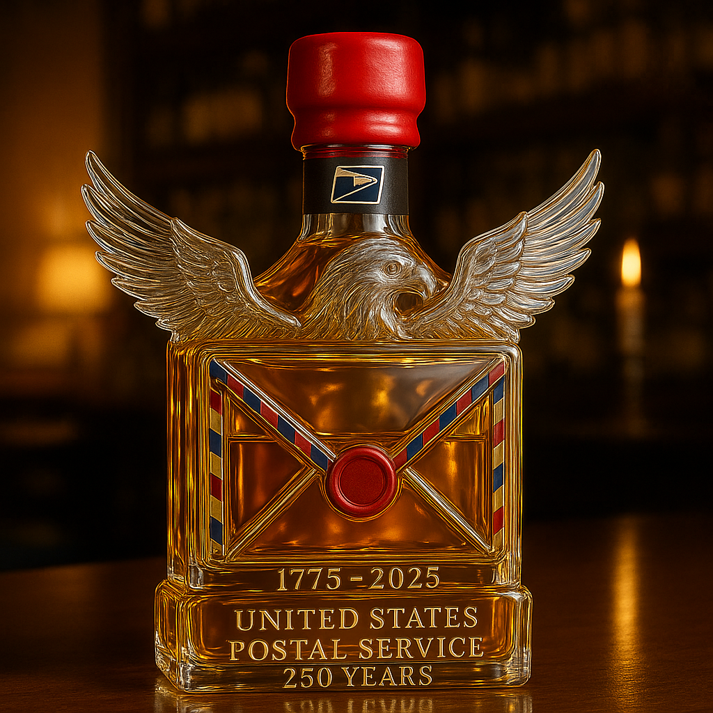 US Postal Service 250th Anniversary Commemorative Whiskey Bottle