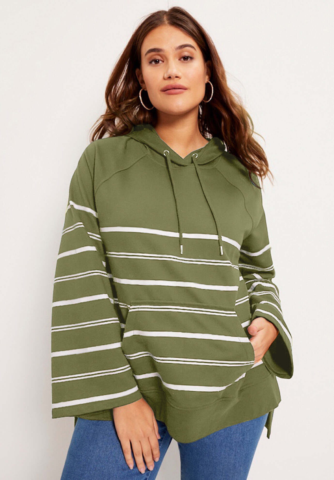 Bell-Sleeve French Terry Sweatshirt