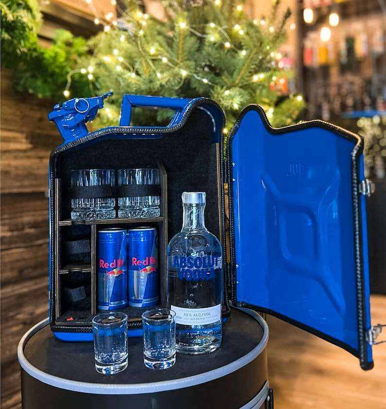 10 L Personal Jerry Can Mini Bar With Vodka Glasses and Illumination Inside, Custom Fuel Bar, Canister Mini Bar, Camping Bar, Home Bar Set