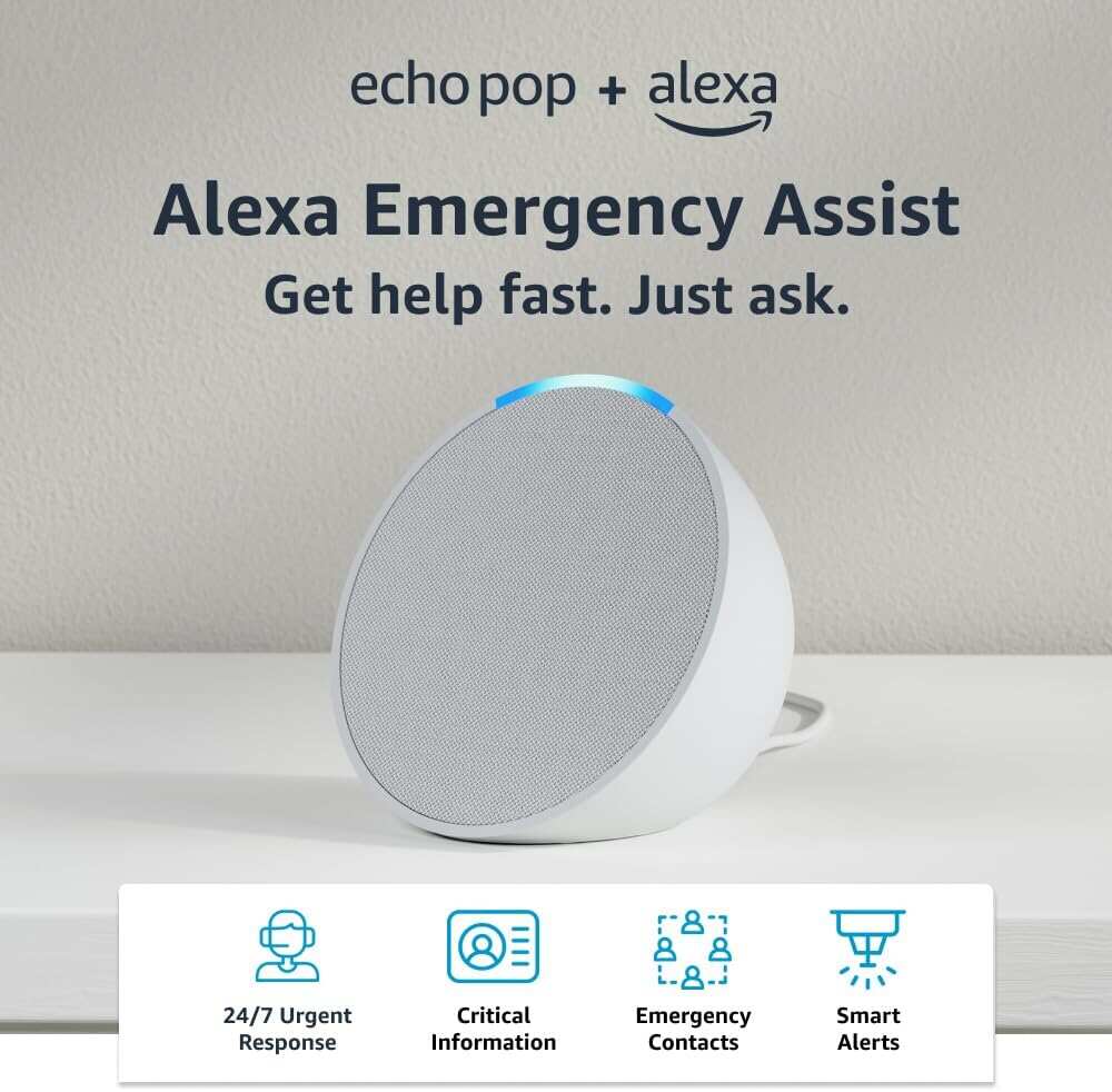 Amazon Echo Pop | Full sound compact smart speaker with Alexa | Charcoal