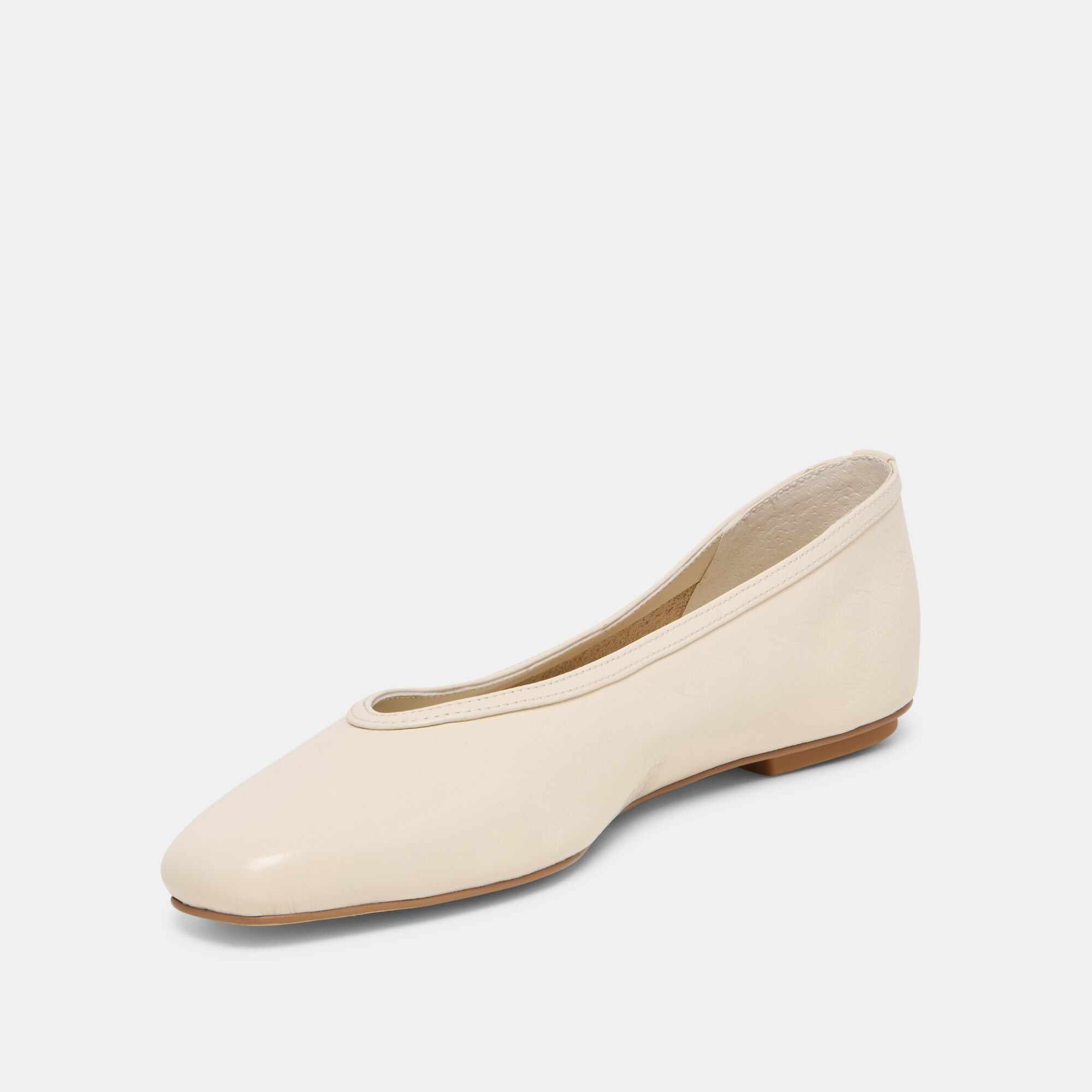 CARET BALLET FLATS BONE LEATHER