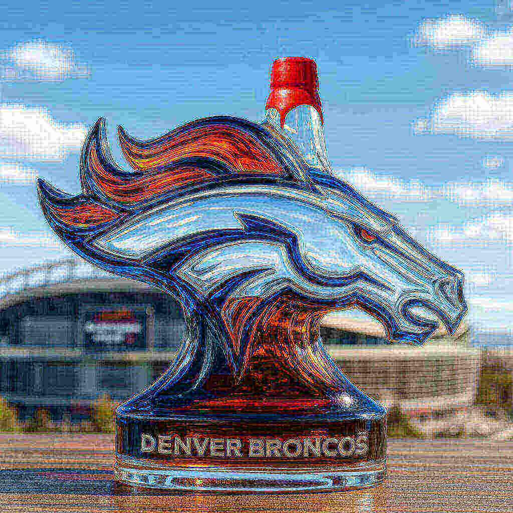 Denver Broncos whiskey bottle
