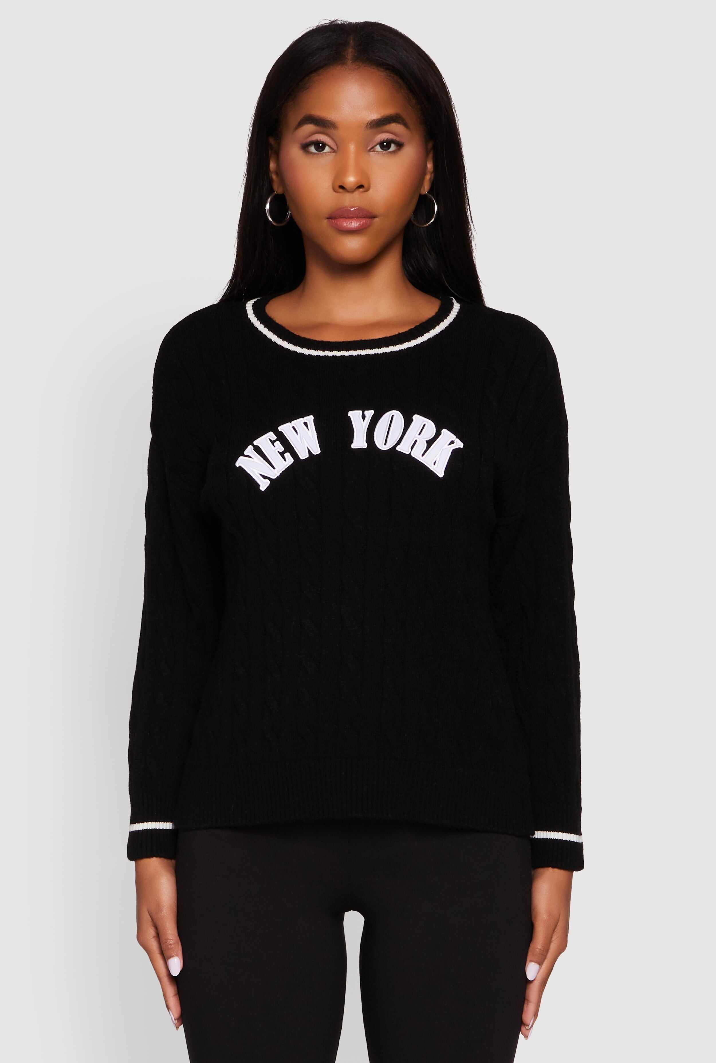 New York Graphic Cable Knit Sweater