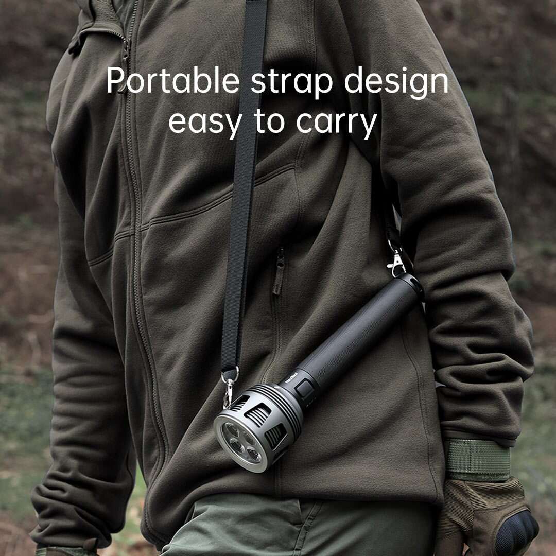 NexTool Portable LED Search Flashlight With Strap Design, Type-C Rechargeable, Water-resistant 10000mAh/120 Hours For Emergency
