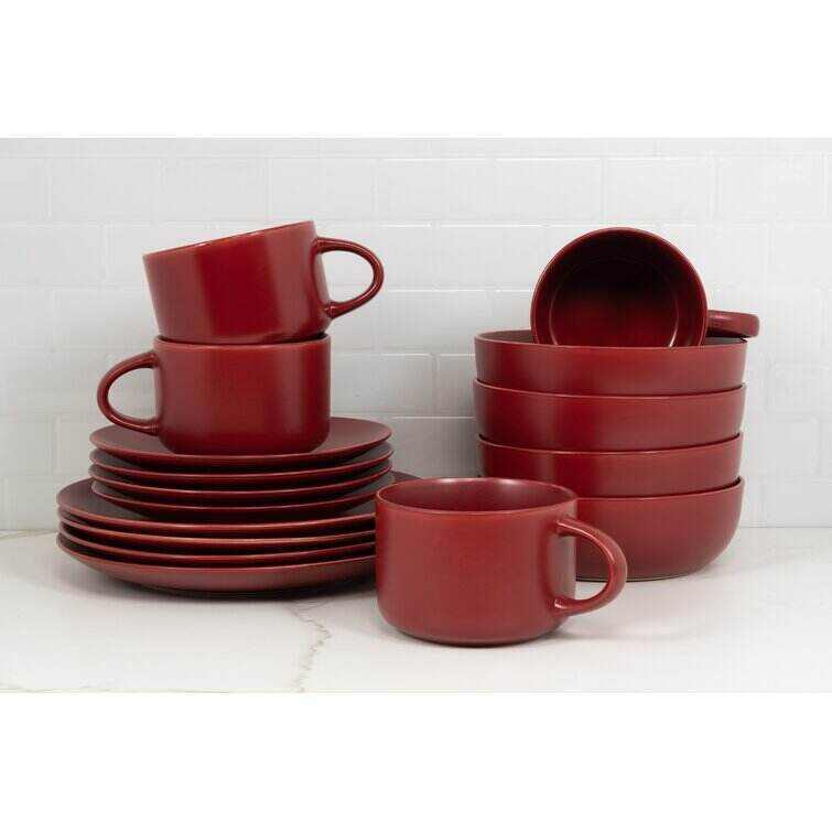 Ten Strawberry Street Wazee Matte Stoneware Dinnerware Set - Service for 4
