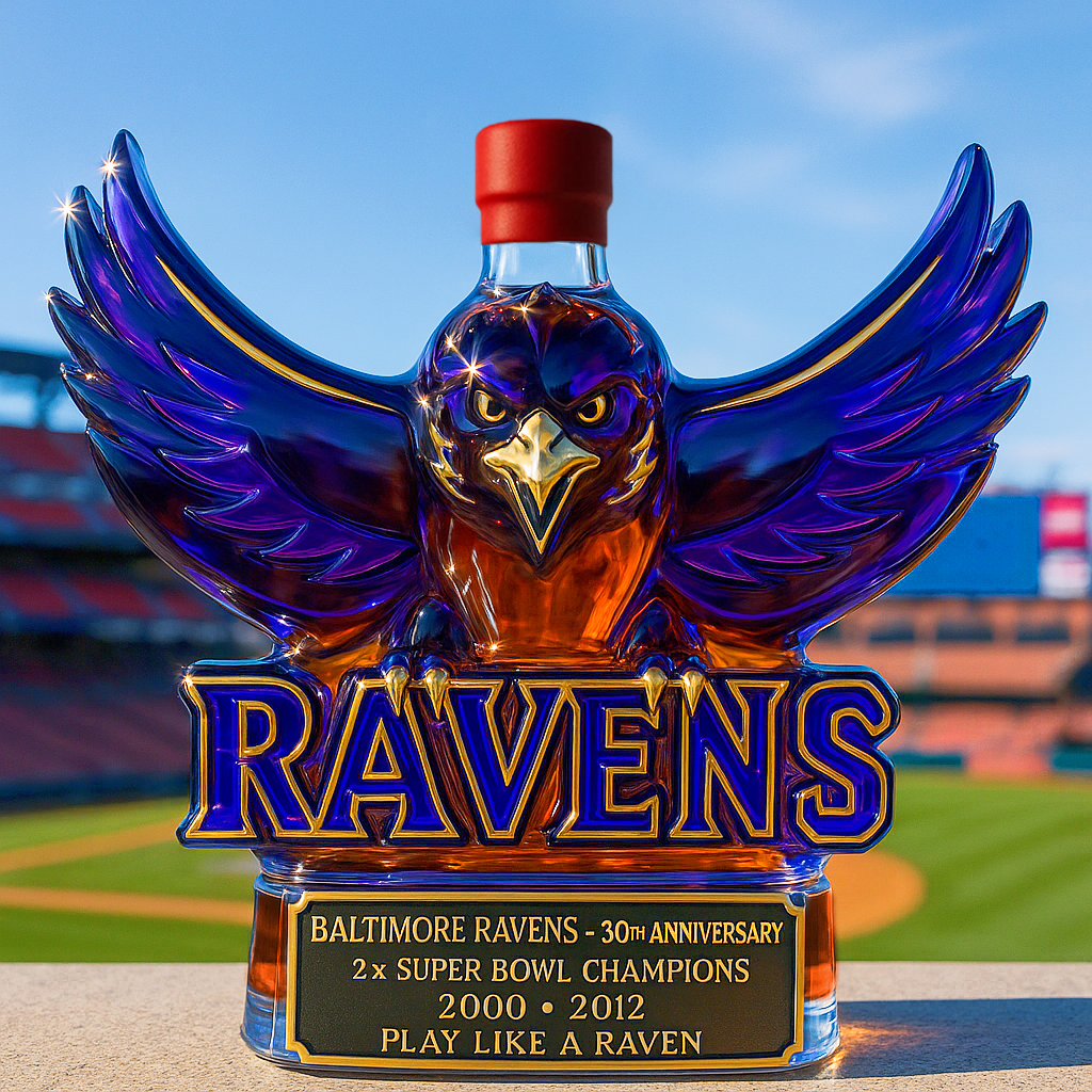 Baltimore Ravens Honors Whiskey Bottle