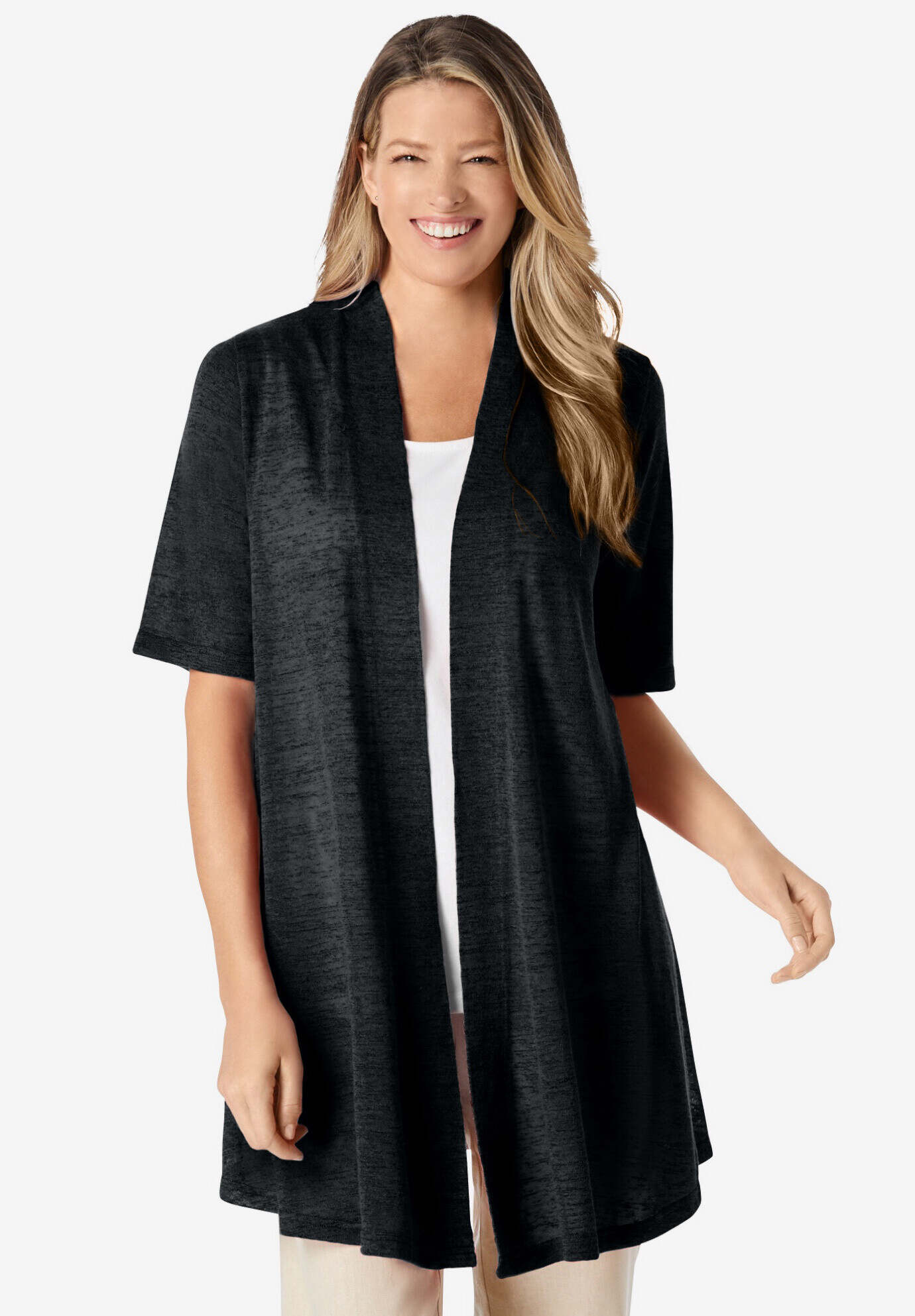 Lightweight Open Front Cardigan