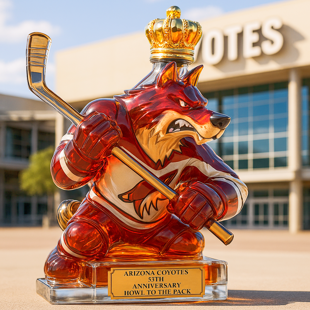 Arizona Coyotes Anniversary Whiskey Bottle