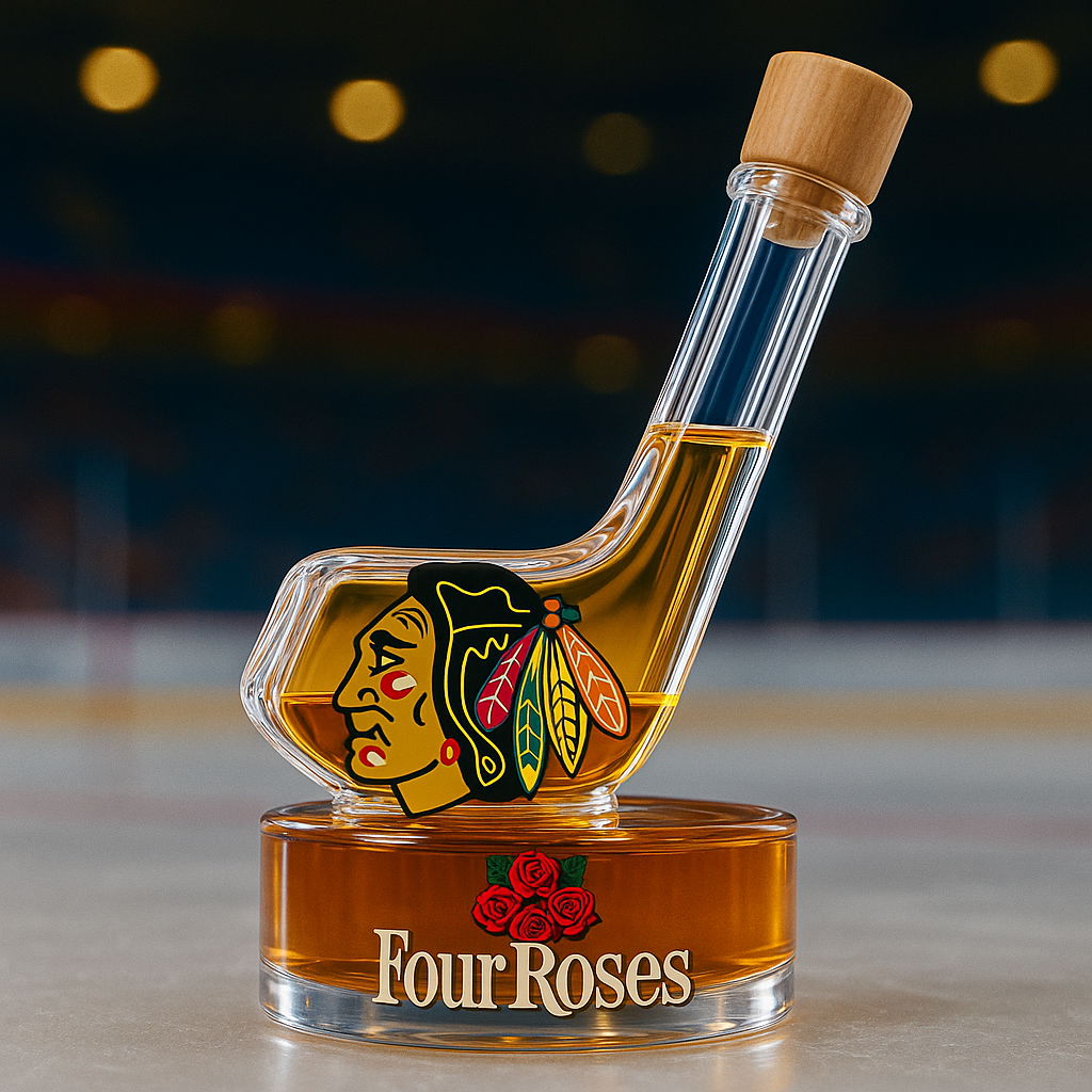 Chicago Blackhawks Whiskey Bottle