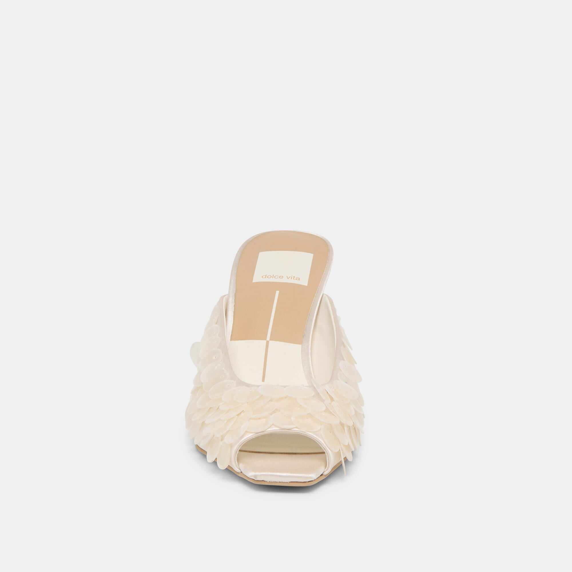 SAMARY CONFETTI HEELS OFF WHITE SATIN