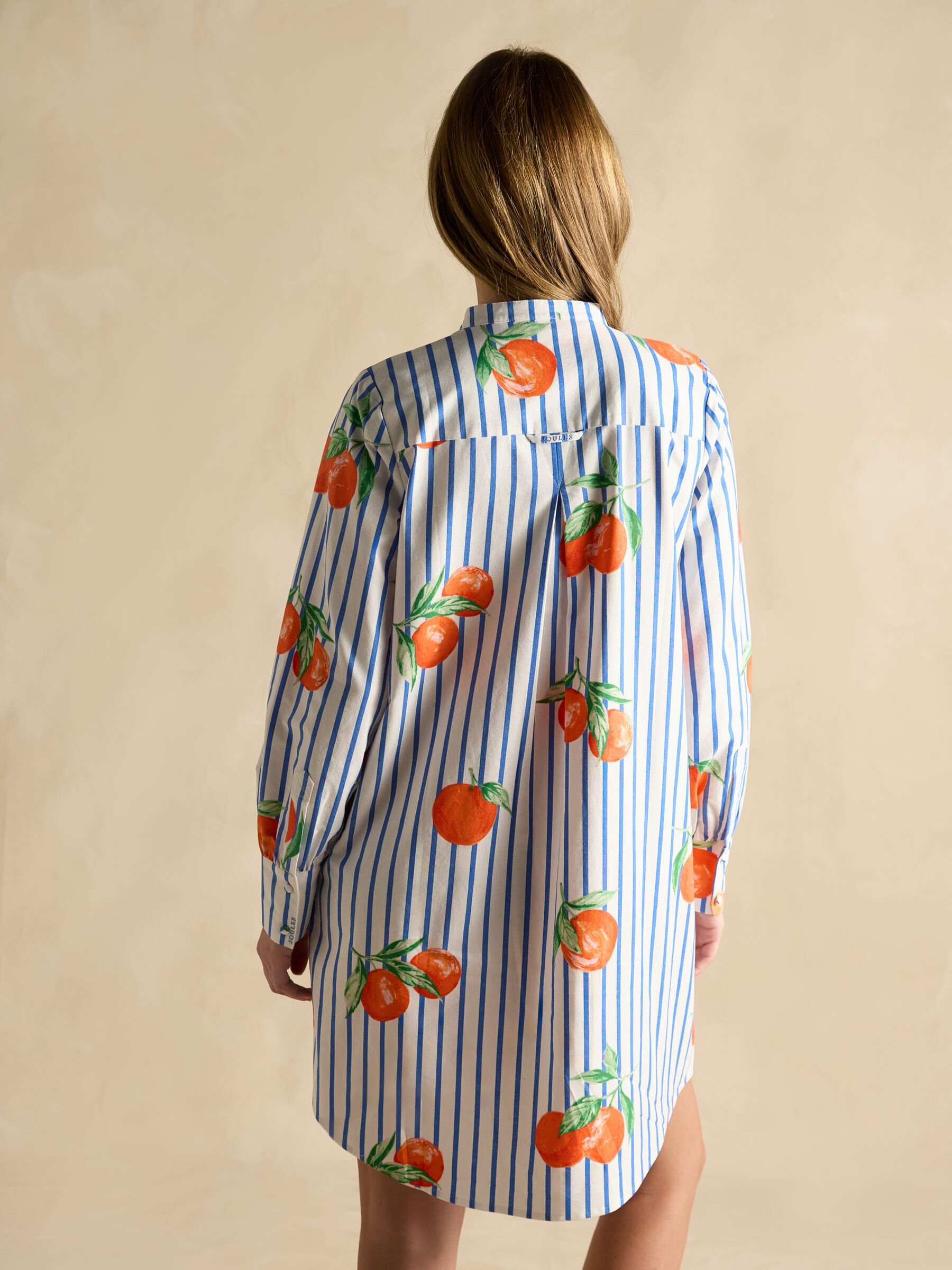 Phoebe Orange Print Cotton Shirt Dress