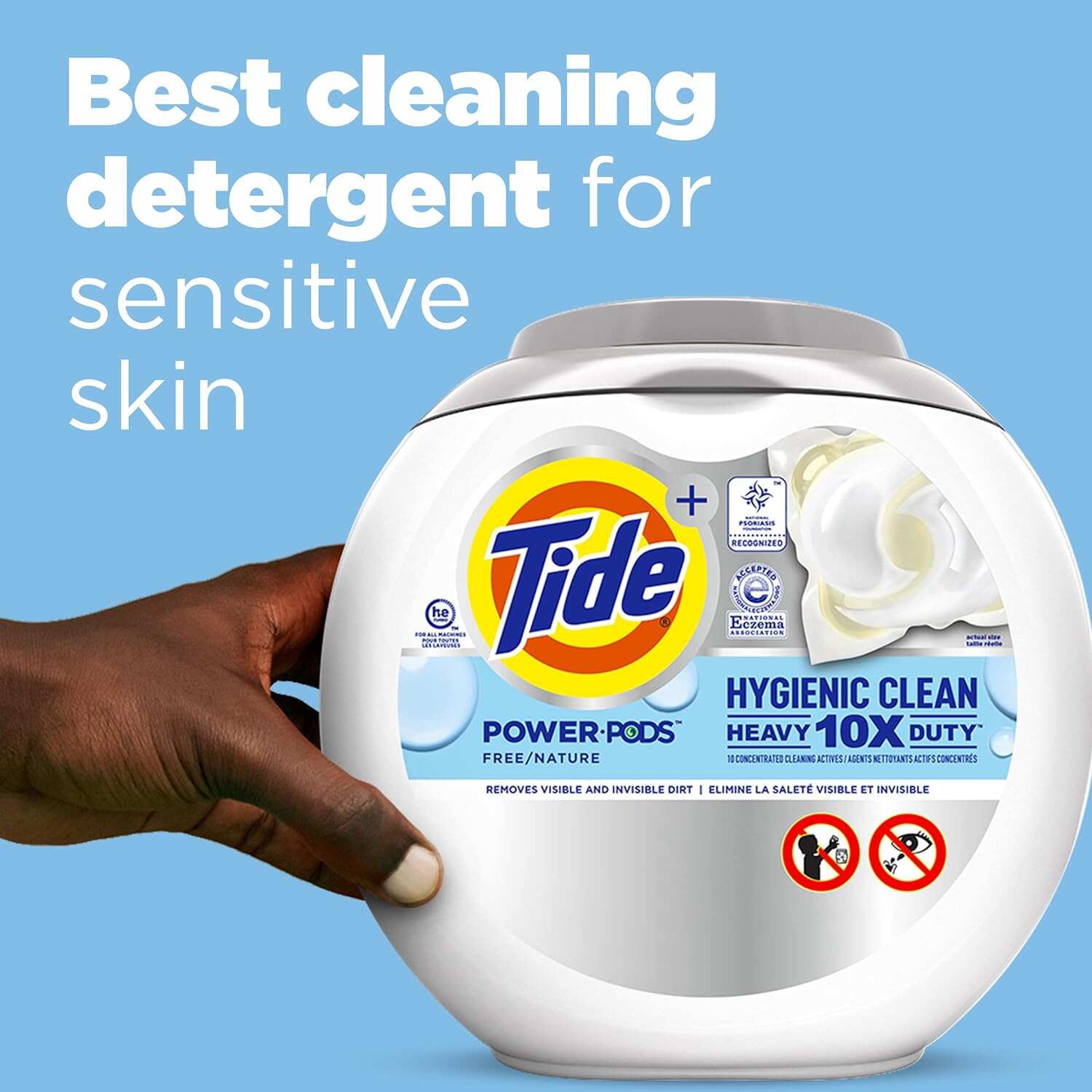 Tide Hygienic Clean Heavy Duty 10x Free Power PODS Laundry Detergent, 63 count, Unscented, For Visible and Invisible Dirt