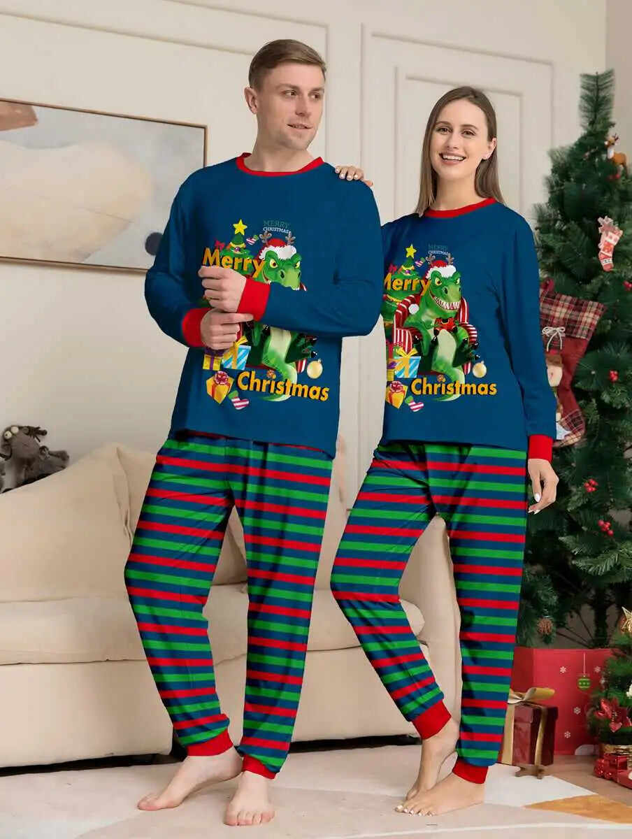 Dinosaur Matching Family Christmas Pajamas Christmas Pjs Set