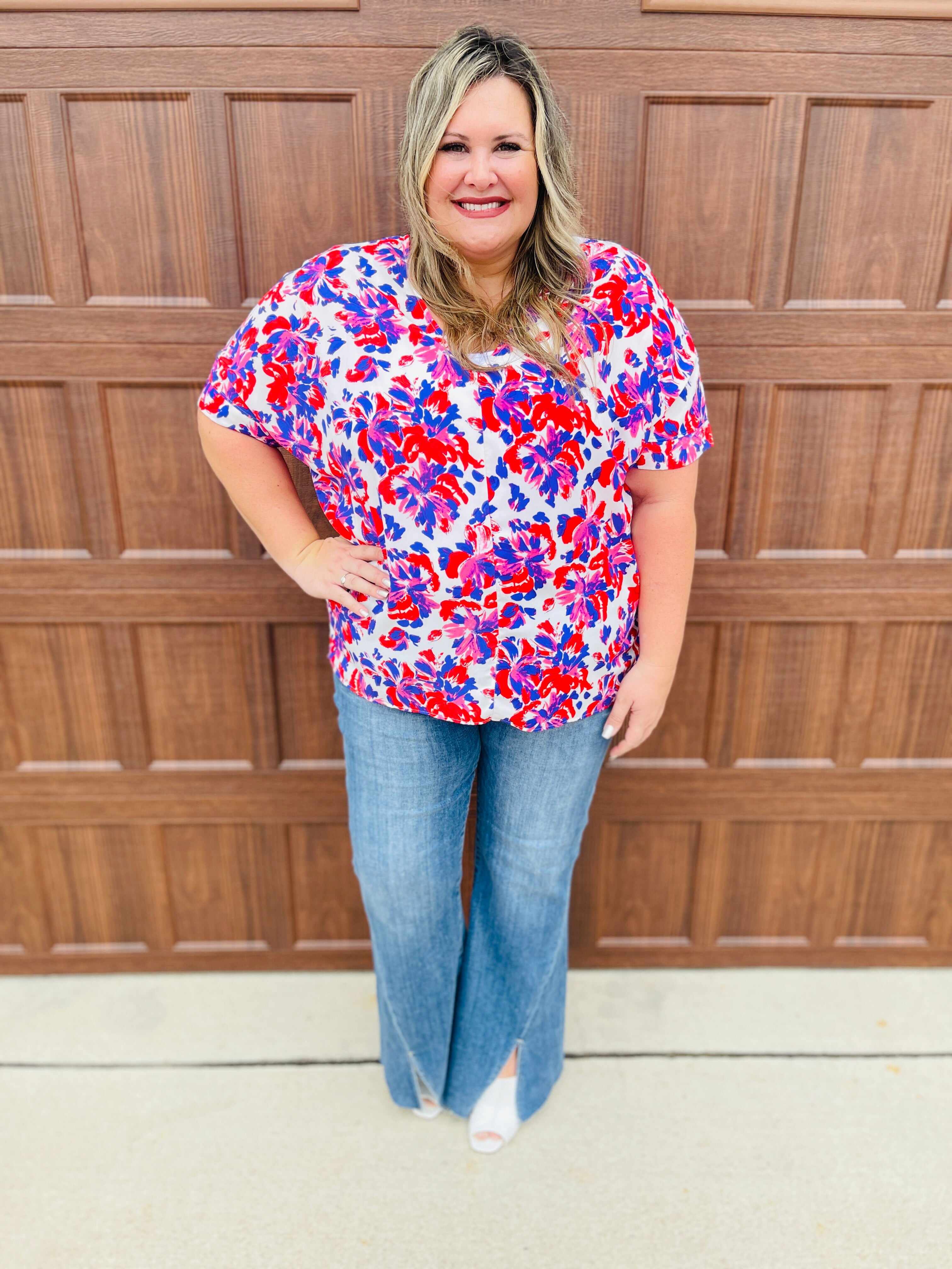Risen Plus/Reg Hi-Rise Twist And Shout Your Love Flare Jeans