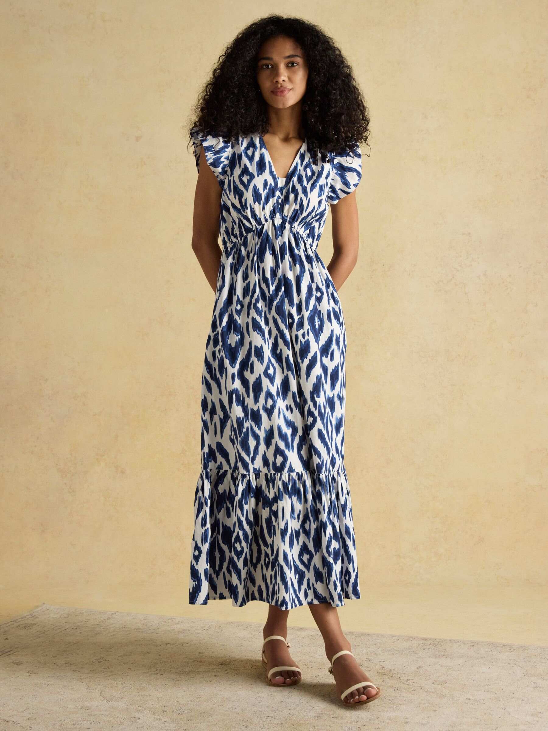 Winnie Green Frill Shoulder Dress
