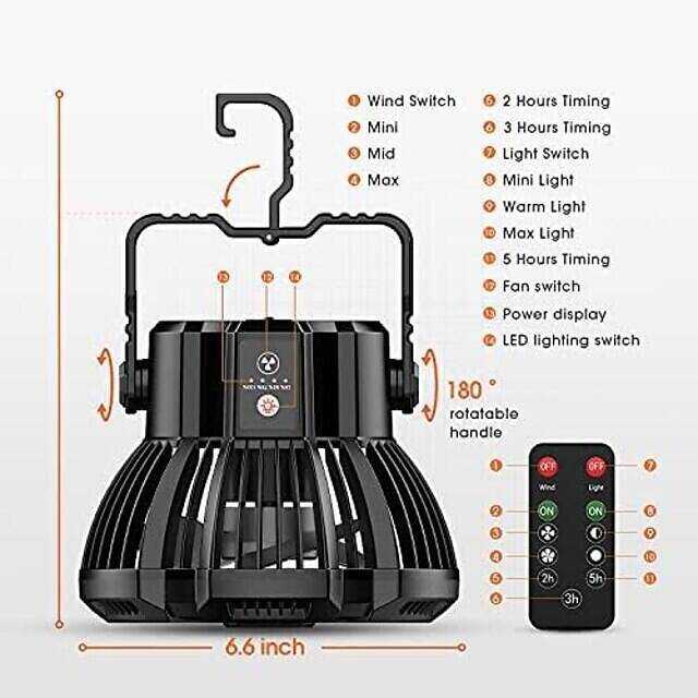 Outdoor Camping Fan and LED Light 2-in-1 Rechargeable Explosive Charging Camping Fan Light Tent Light Wild Fishing Portable Lighting