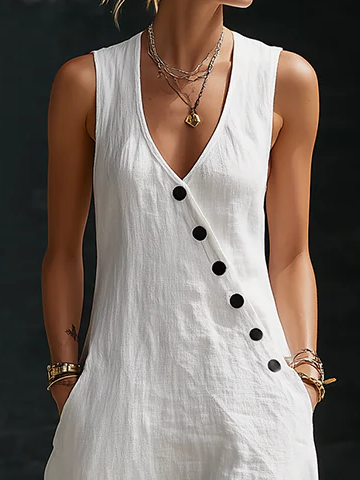 🔥Summer Arrivals🌟Minimalist And Cozy Button-up Dress