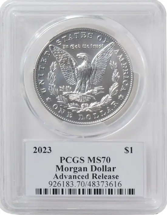 2023 6 PC Morgan and Peace Silver Dollars MS70/PF70/ R70 Advance Release PCGS Founders Mark of Distinction Holders Signed by John Dannreuther