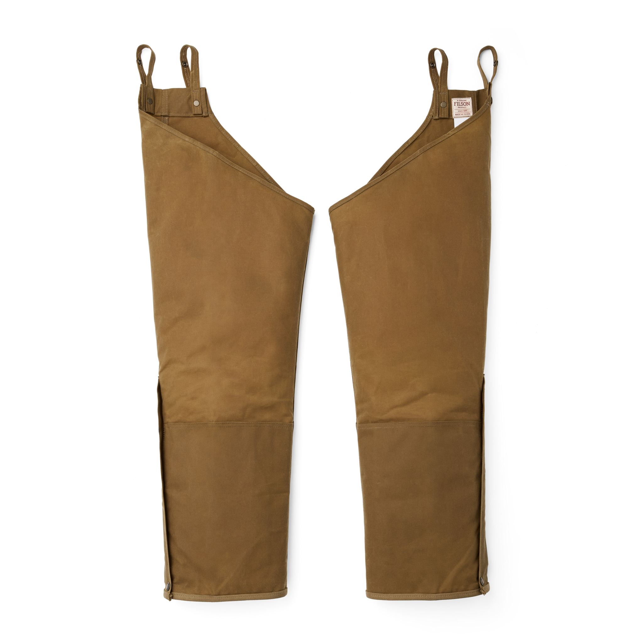 Double Tin Cloth Chaps With Zipper - Dark Tan
