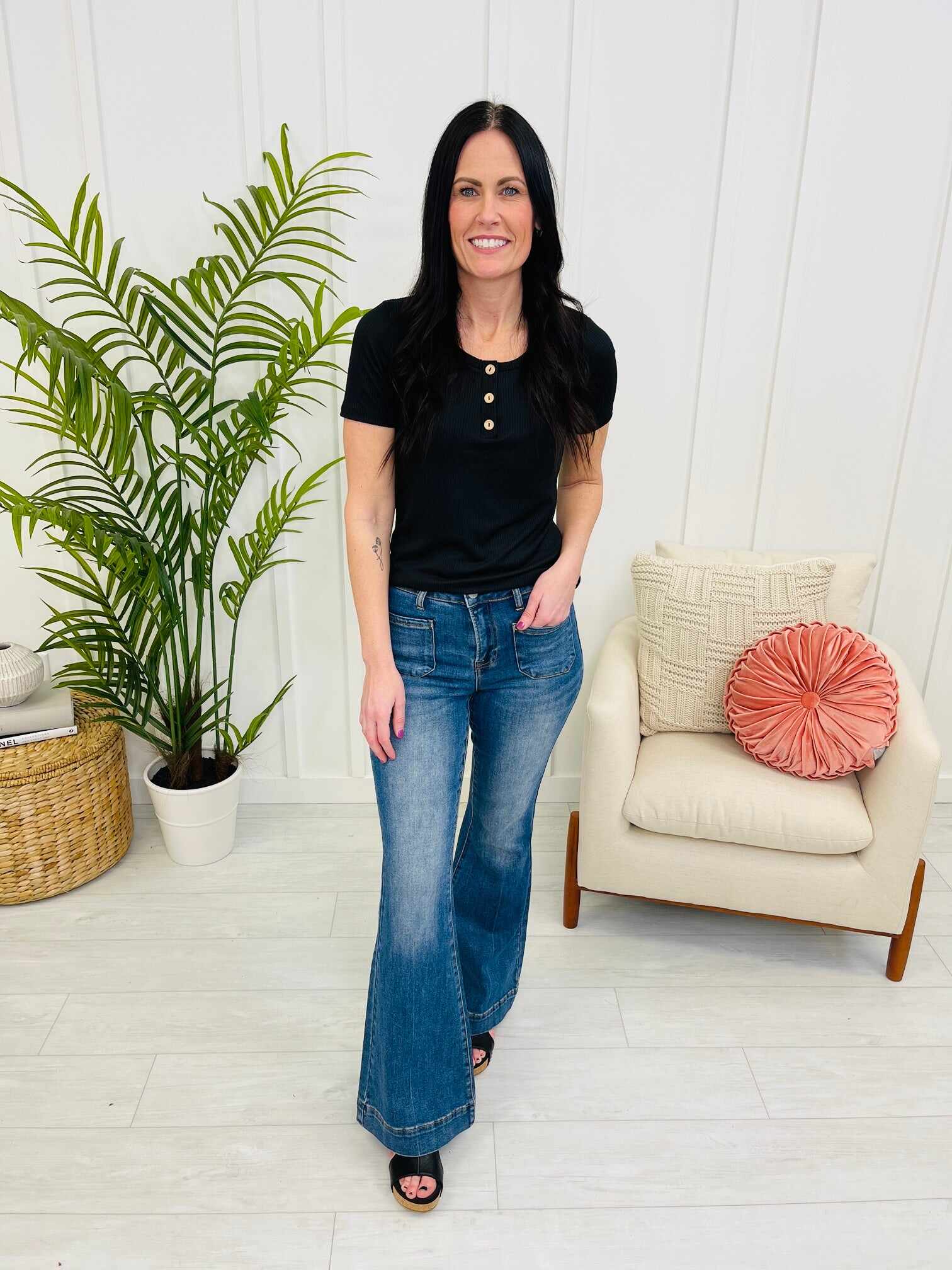 Risen REG/CURVY Belle of the Ball Bell Bottom Jeans