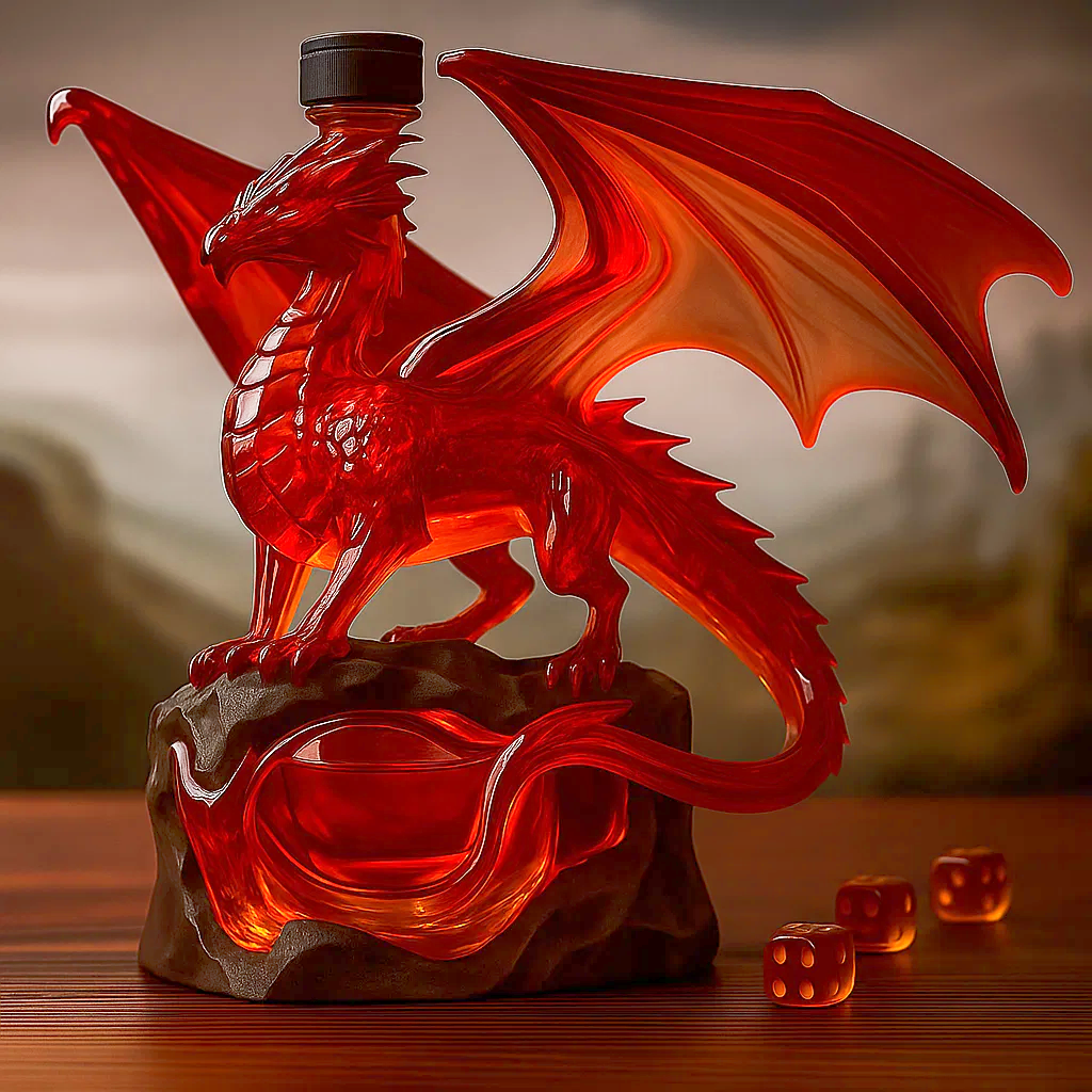 DND Red Dragon Whiskey Bottle