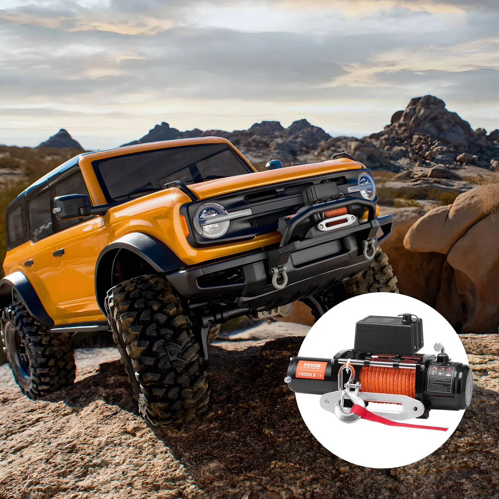 Electric Winch, 18,000 lb, 12V DC Truck Winch with Φ7/16 in x 85 ft Steel Cable Roller Fairlead Wireless & Wired Remote Control, IP55 Waterproof for Towing Off-Road SUV Jeep Truck Trailer Boat