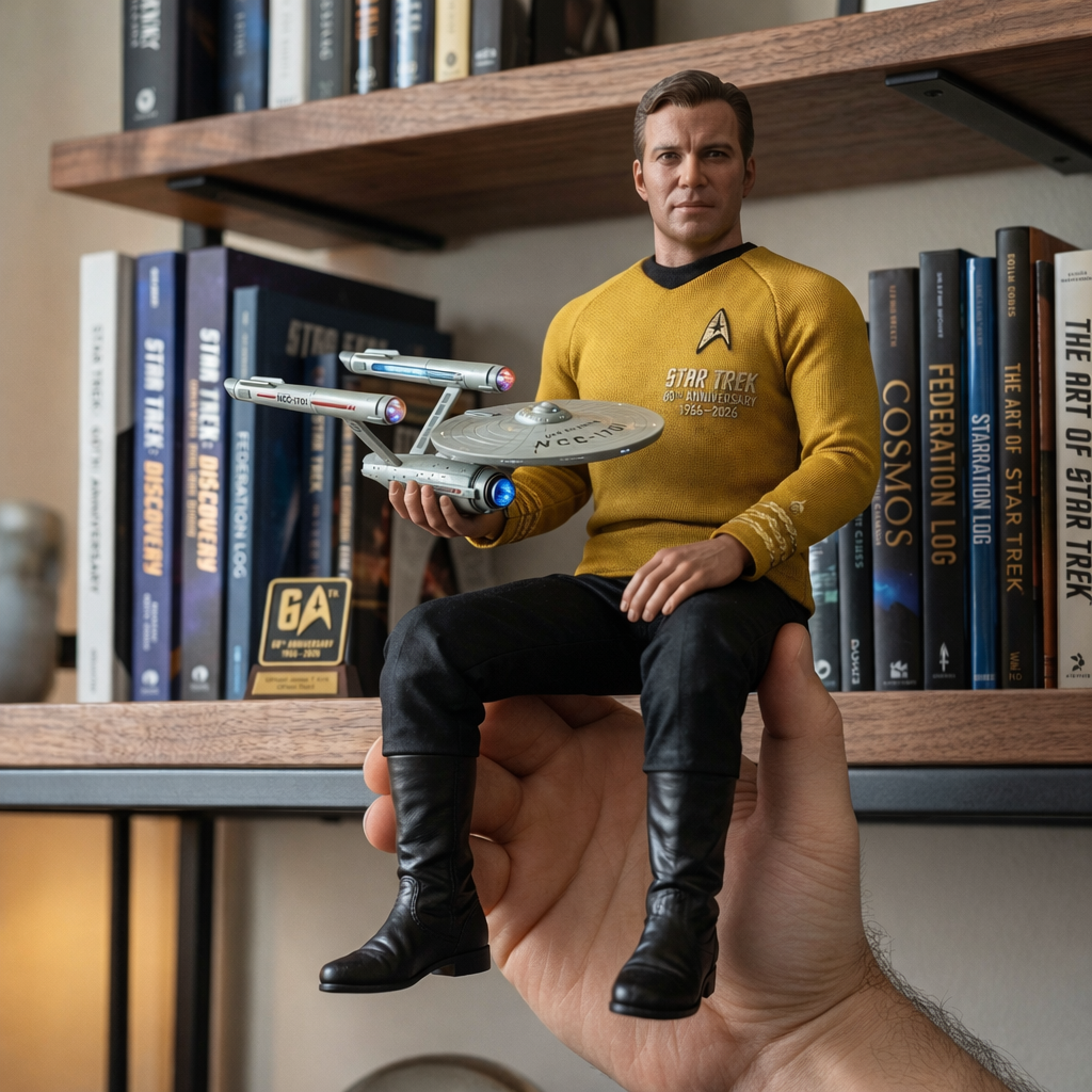 tar Trek 60th Anniversary “Captain & Spock” Shelf Collectible Set | Official Commemorative Figures