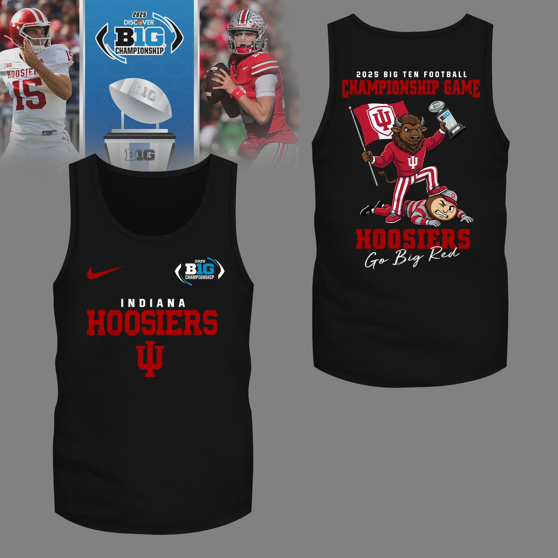 Indiana Hoosiers | Premium NCAA 2025 Big Ten Football Championship Game 3D Shirt NY