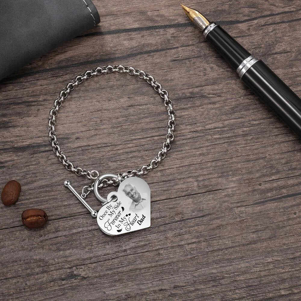 National Parents' Day❤Personalized Engraved Heart Bracelet I'm Always With You - Memorial Gift For Family, Friend