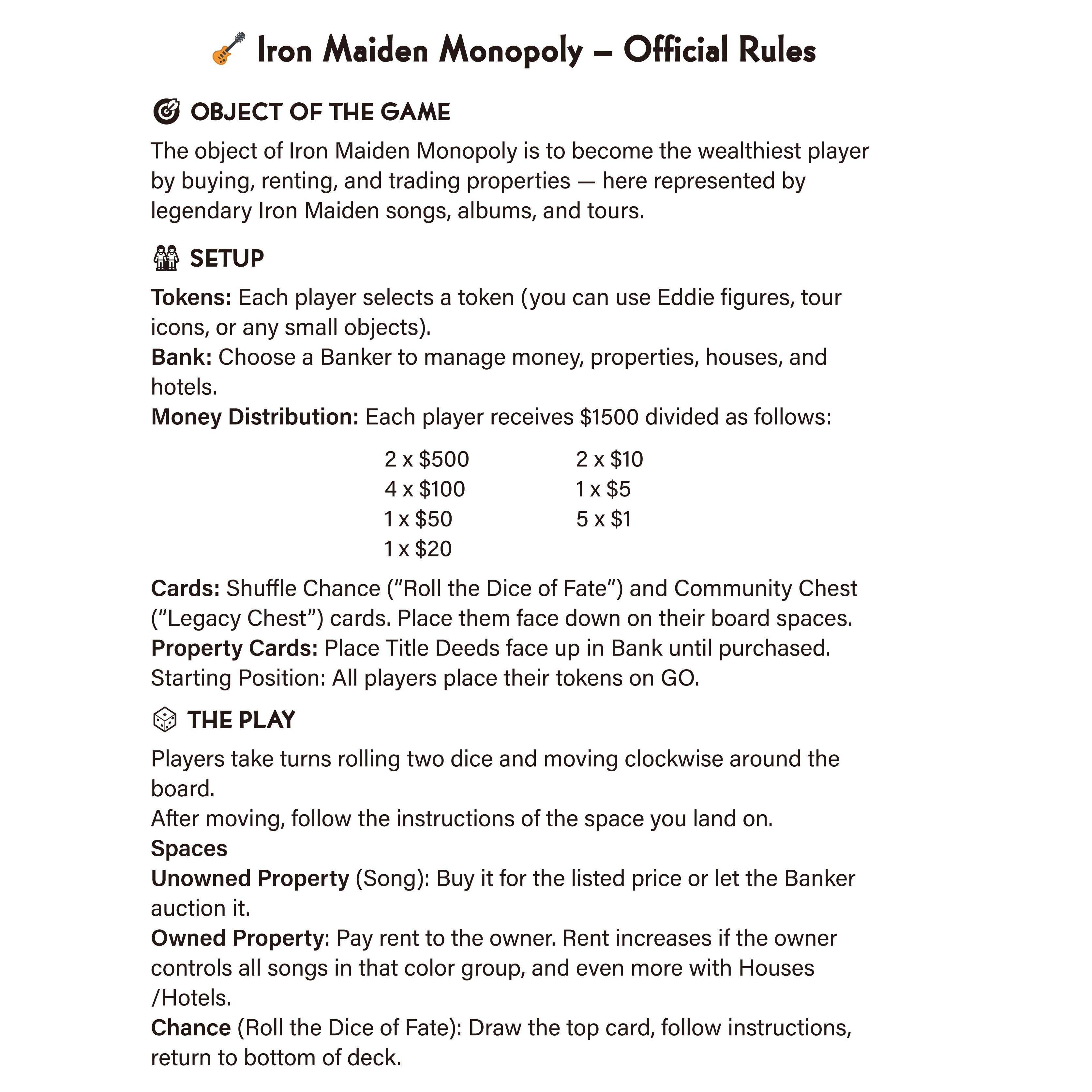 Monopoly: Iron Maiden 50th Anniversary Edition