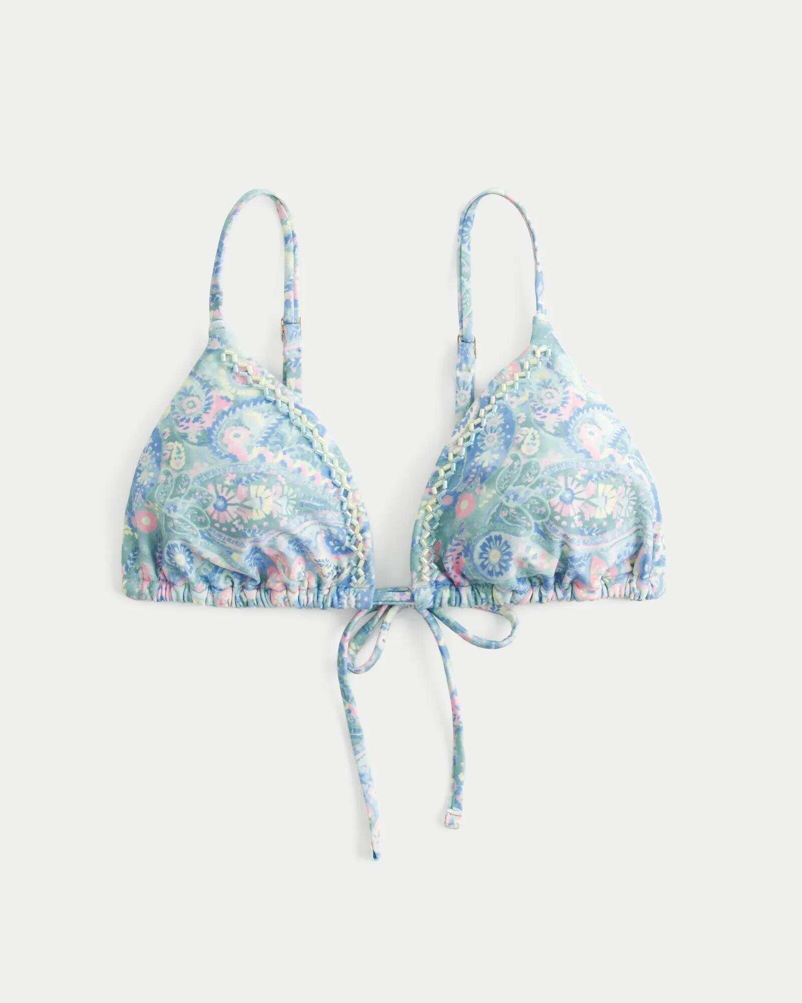 Embellished Triangle Bikini Top