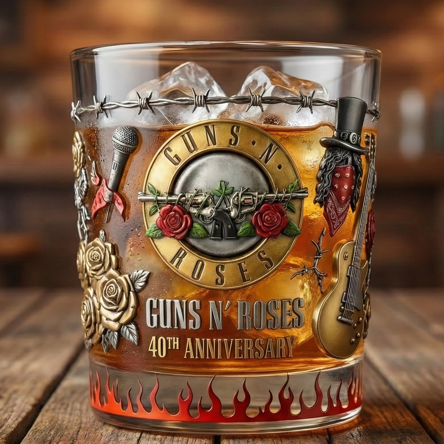 Guns N’ Roses 40th Anniversary Commemorative Whiskey Glass