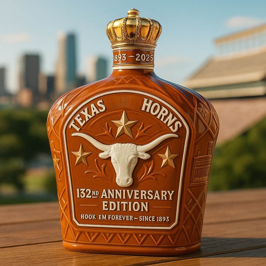 UT Longhorns 132nd Anniversary Whiskey Bottle