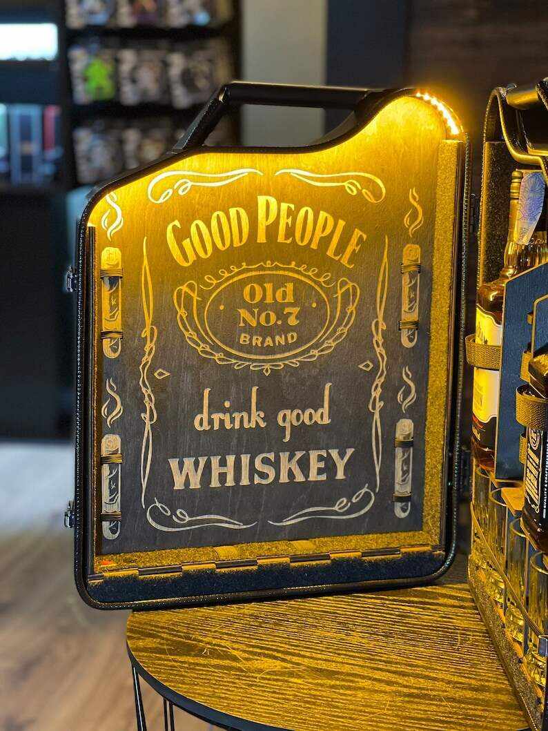 20 L Metal Jerry Can Mini Bar, For 4 People, Personalised Original Gift For a Man, Custom Fuel Bar, Camping Mini Bar, Portable Bar Case