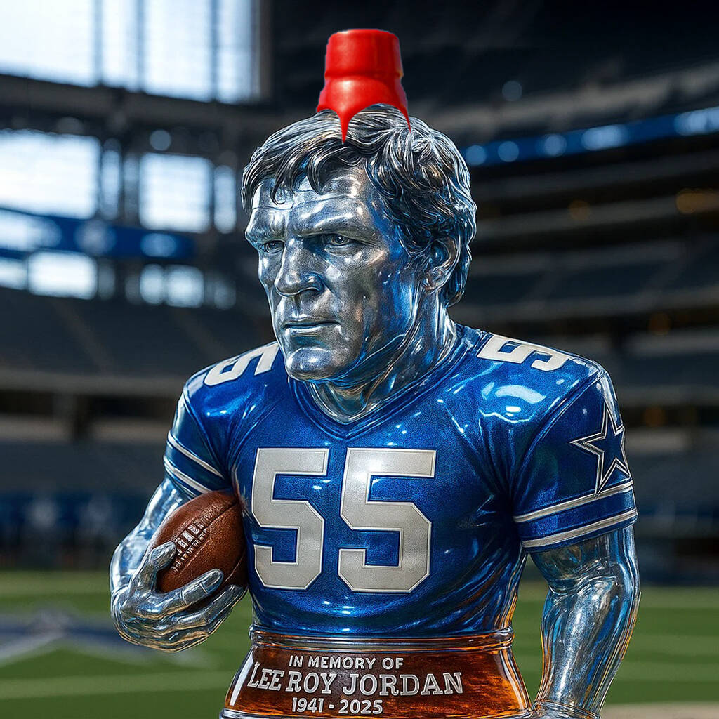 In Memory of Lee Roy Jordan Whisky Bottle