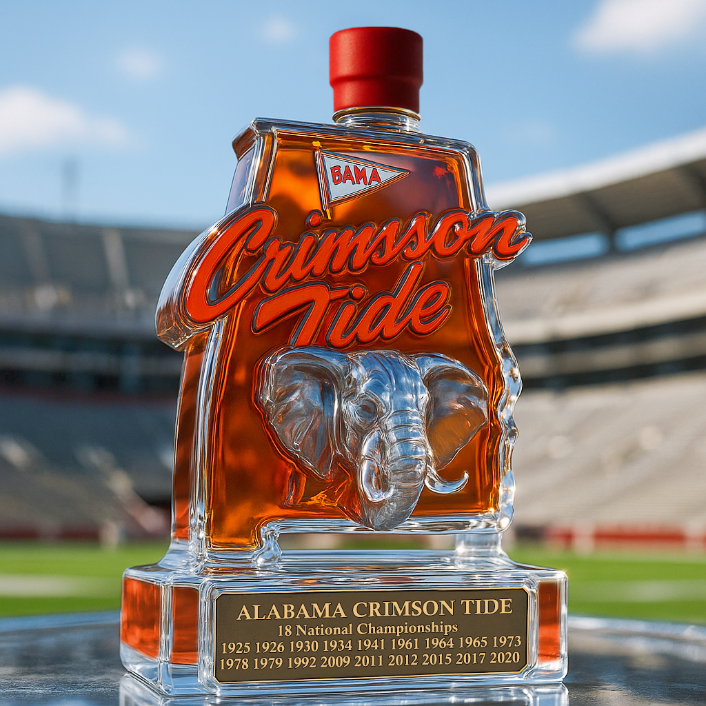 University of Alabama Crimson Tide Glory Whiskey Bottle