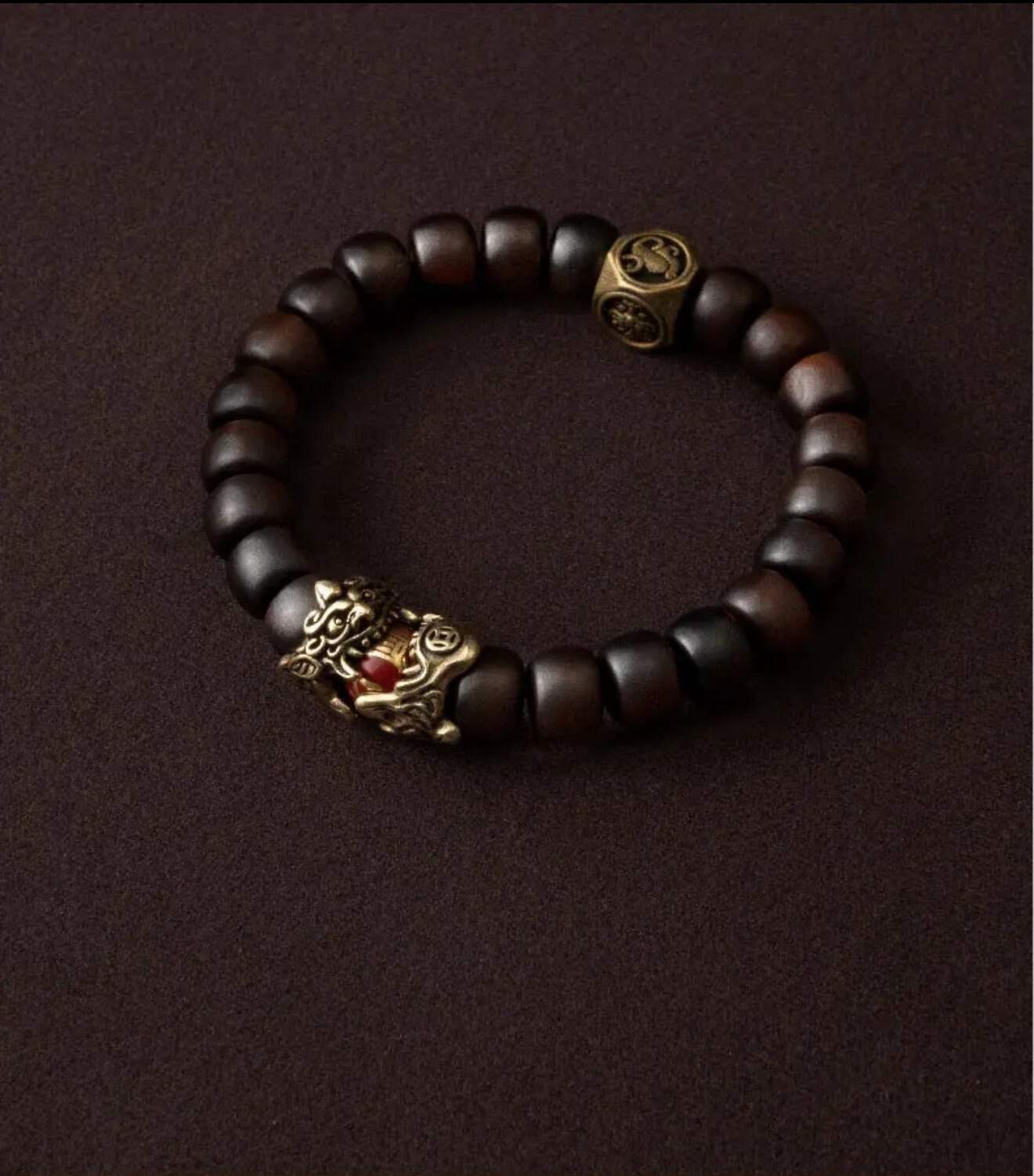 Pixiu and Four Symbols jujube wood bracelet