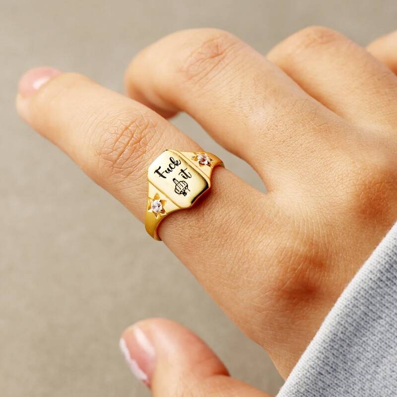 Funny Engraved Fu*k It Ring