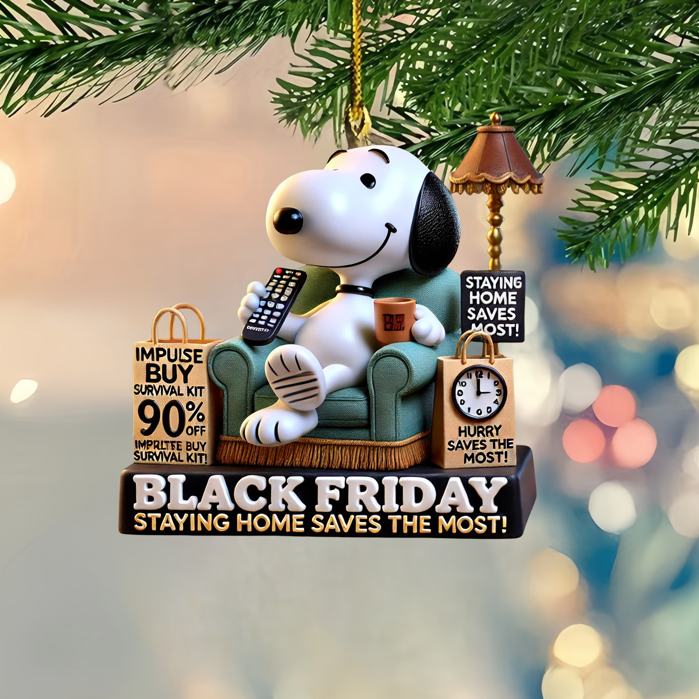 Snooopy vs. Black Friday Ornaments