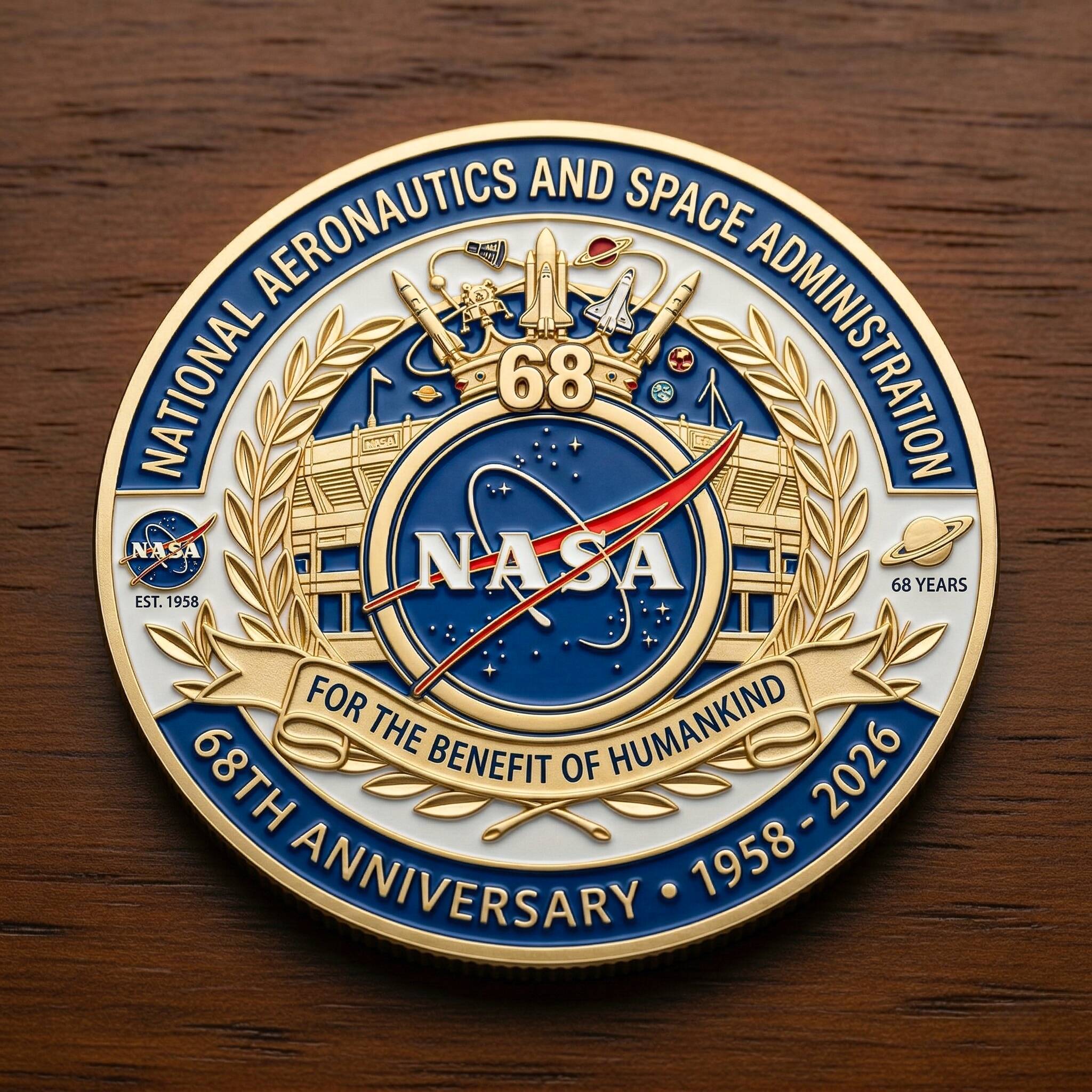 NASA 68th Anniversary Coin