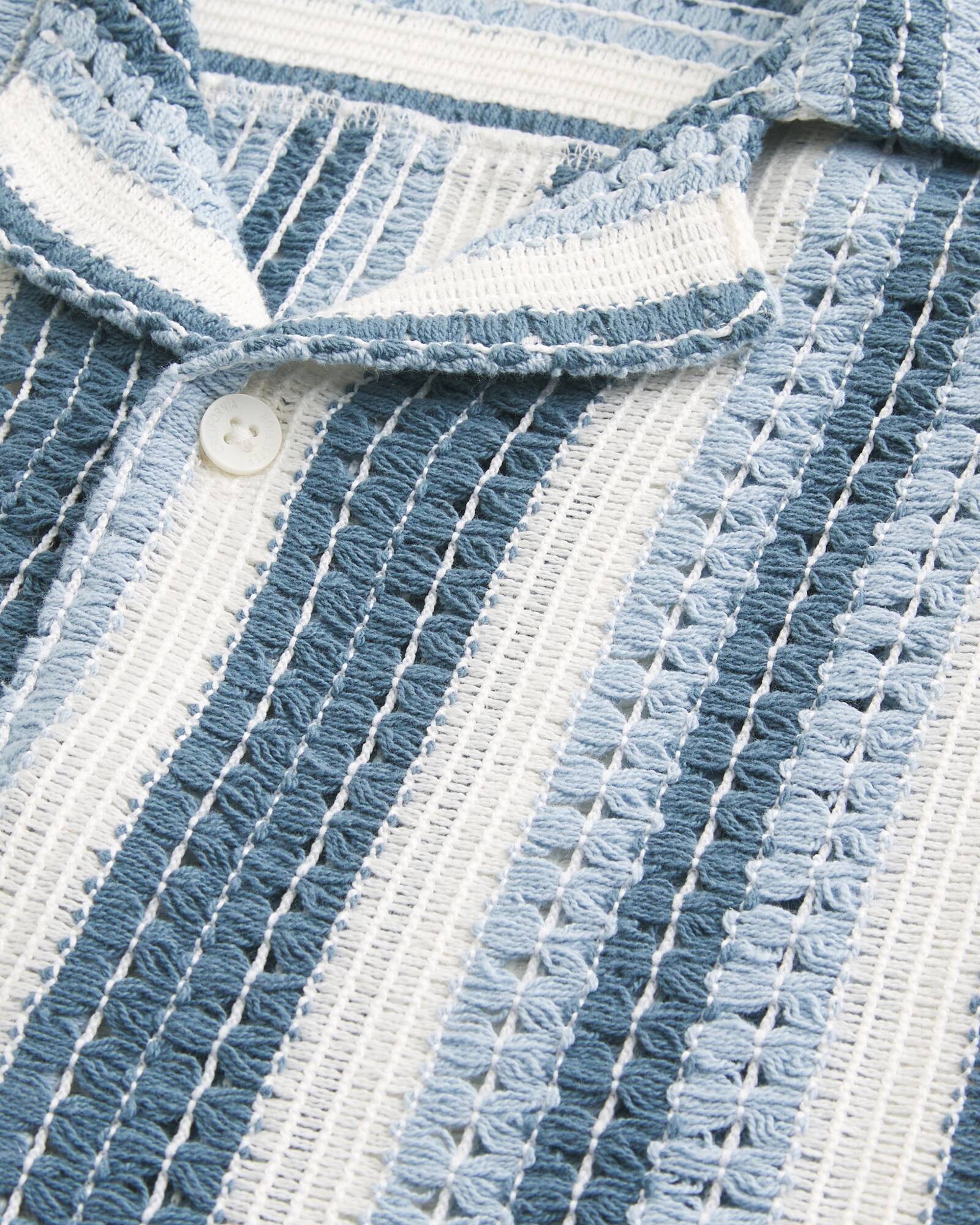 Boxy Short-Sleeve Crochet-Style Shirt