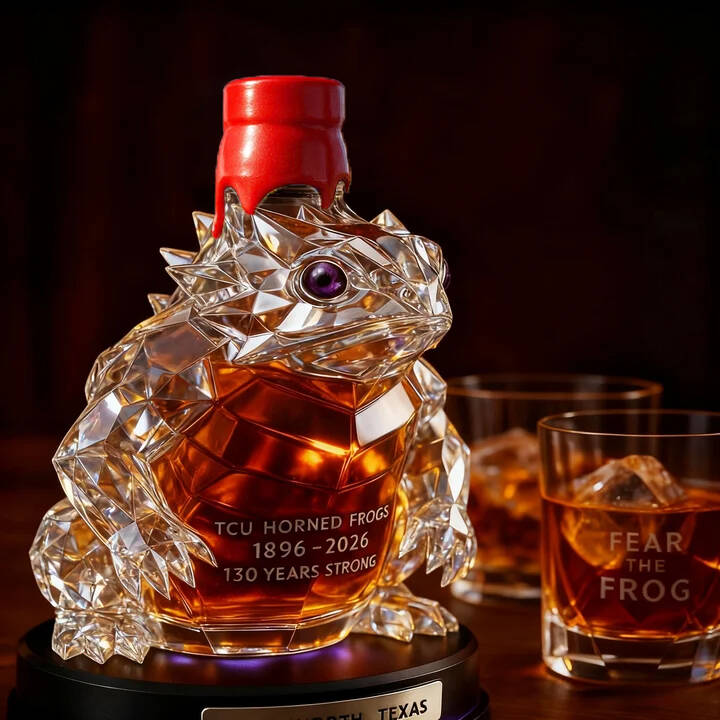TCU 130th Anniversary Whiskey Bottle